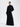 Black Draped Belted Dress